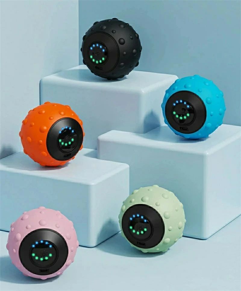 ボール ストレッチボール 振動ボ フォームローラー 5段階振動レベル 15分オートオフ 電量表示 充電式 電動 筋膜ボール