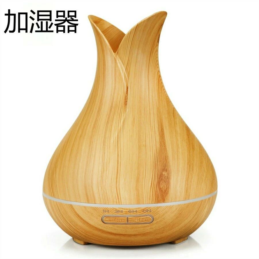 木目調 タイマー機能 空焚き防止機能 400ml アロマディフューザー 車載加湿器 超音波式卓上加湿器