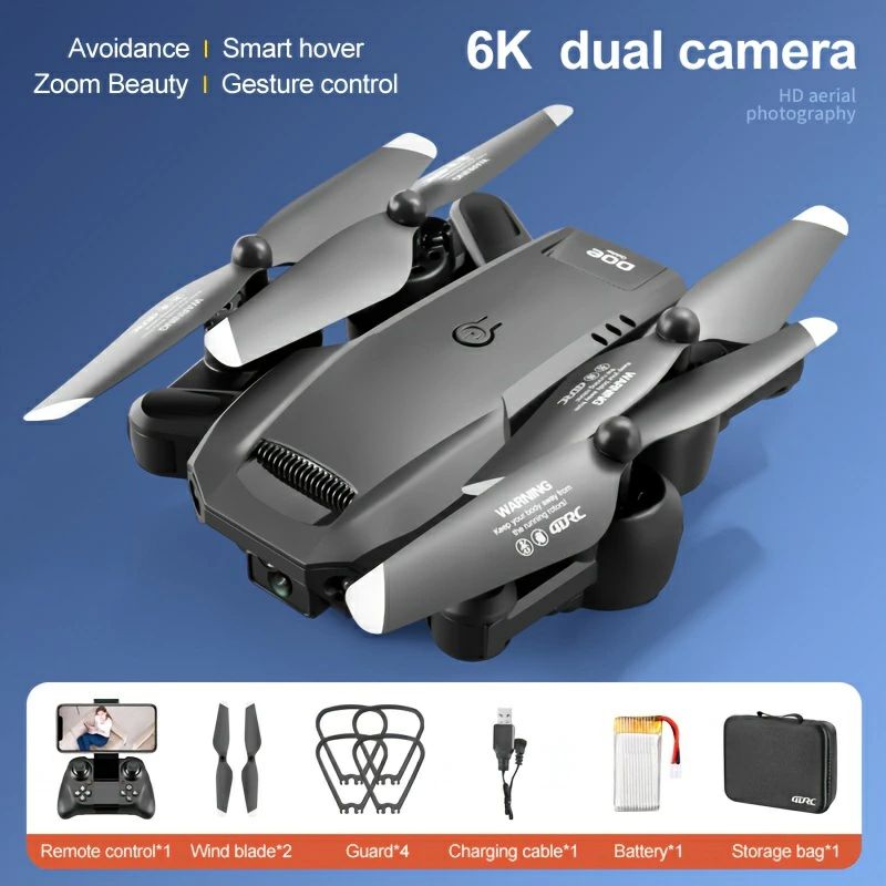 USB 体感操作  360°フリップ 障害物回避 セルフィービューティーフィルター50倍ズーム 6KデュアルHDカメラ 初心者向け