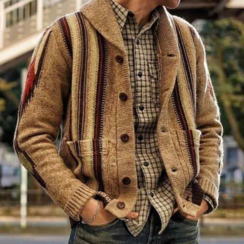 厚手 模様 カーディガン ニット メンズ 長袖 コットン アウター 襟付き 混紡 カジュアル 男性用 ケーブル編み 秋冬 ックス 提花