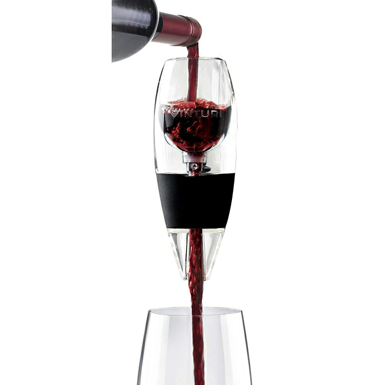 Vinturi ヴィンチュリー ブドウ酒 エアレーター Vinturi Red Wine Aerator Includes Base Enhanced Flavors with Smoother Finish, Black 【並行輸入品】