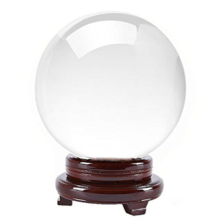 3D 水晶どんぶり鉢 瑠璃玉 飾り付け Amlong Crystal Crystal Ball 130粍 (5 inch) Including Wooden Stand and Gift Package 【並行輸入品】 インテリア・寝具・収納-インテリア小物・置物