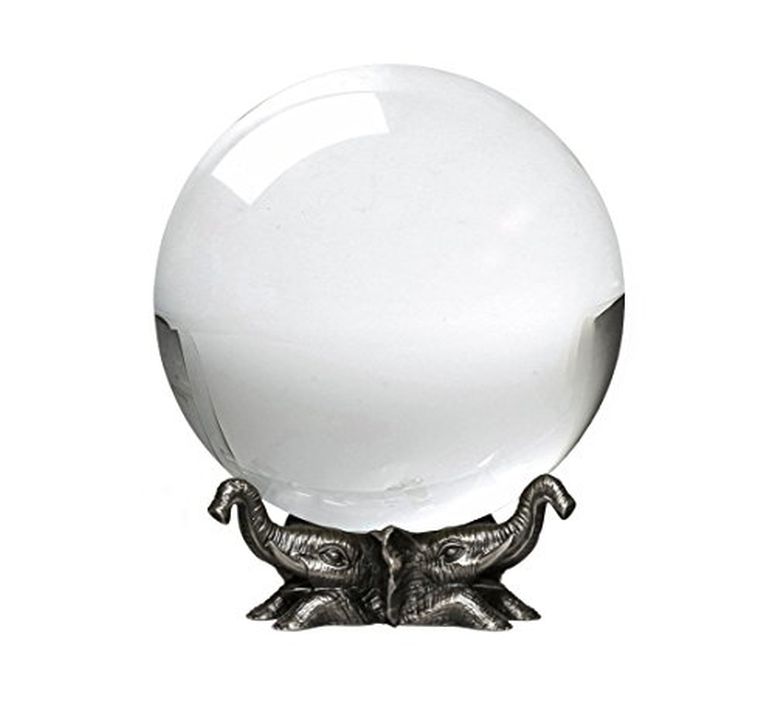 3D 水晶どんぶり鉢 瑠璃玉 飾り付け Amlong Crystal 8 inch (200粍) Clear Crystal Ball with Elephant Stand 【並行輸入品】 インテリア小物・置物-オルゴール