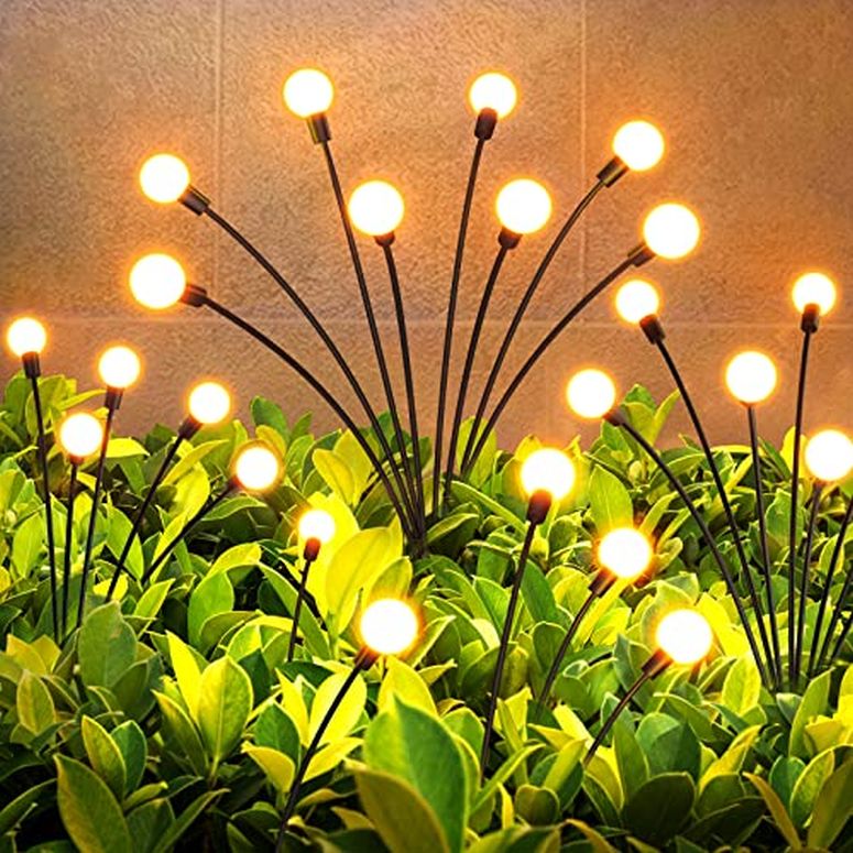 LEDソーラーライト ソーラーパワー ガーデンライト LETMY Solar Garden Lights - New Upgraded Solar Swaying Light, 8LED Starburst Solar Outdoor Lights, Solar Firefly Lights Outdoor Waterproof Solar Garden Decorative Lights for Yard Pati 【並行輸入品】