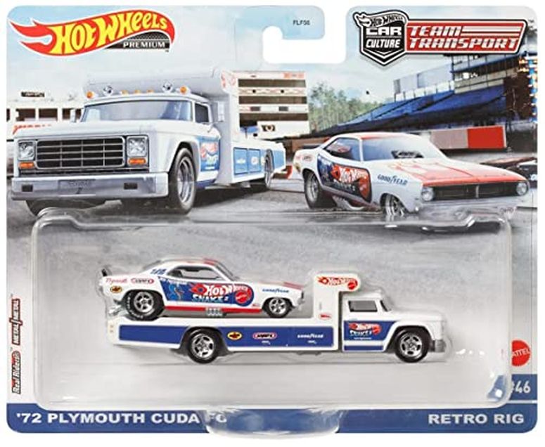 ホットウィール モンスタートラック ダウンヒルレース プレイセット Hot Wheels '72 Plymouth Cuda FC Retro Rig, Team Transport #46 【並行輸入品】 16,590円