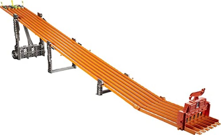 ホットウィール モンスタートラック ダウンヒルレース プレイセット ?Hot Wheels Track Set with 6 1:64 Scale Toy Cars and 6-Lane Race Track, Includes Track Storage and Lights and Sounds, Super 6-Lane Raceway ??? 【並行輸入品】