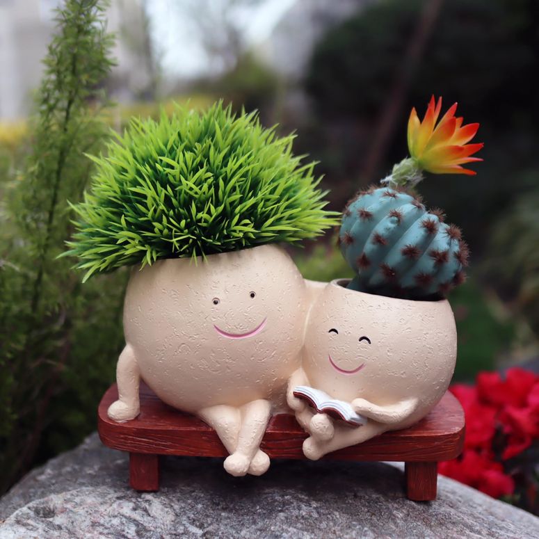 かわいい ユニーク 面白い 癒し プランター 植木鉢 鉢 Dolkgy Face Pots for Plants, Cute Head Planter Flower Pots for Indoor Outdoor Plants, Modern Lady Head Vase Girl Face Planter, Unique Plant Pots, Macetas 【並行輸入品】|MJ-MARKET