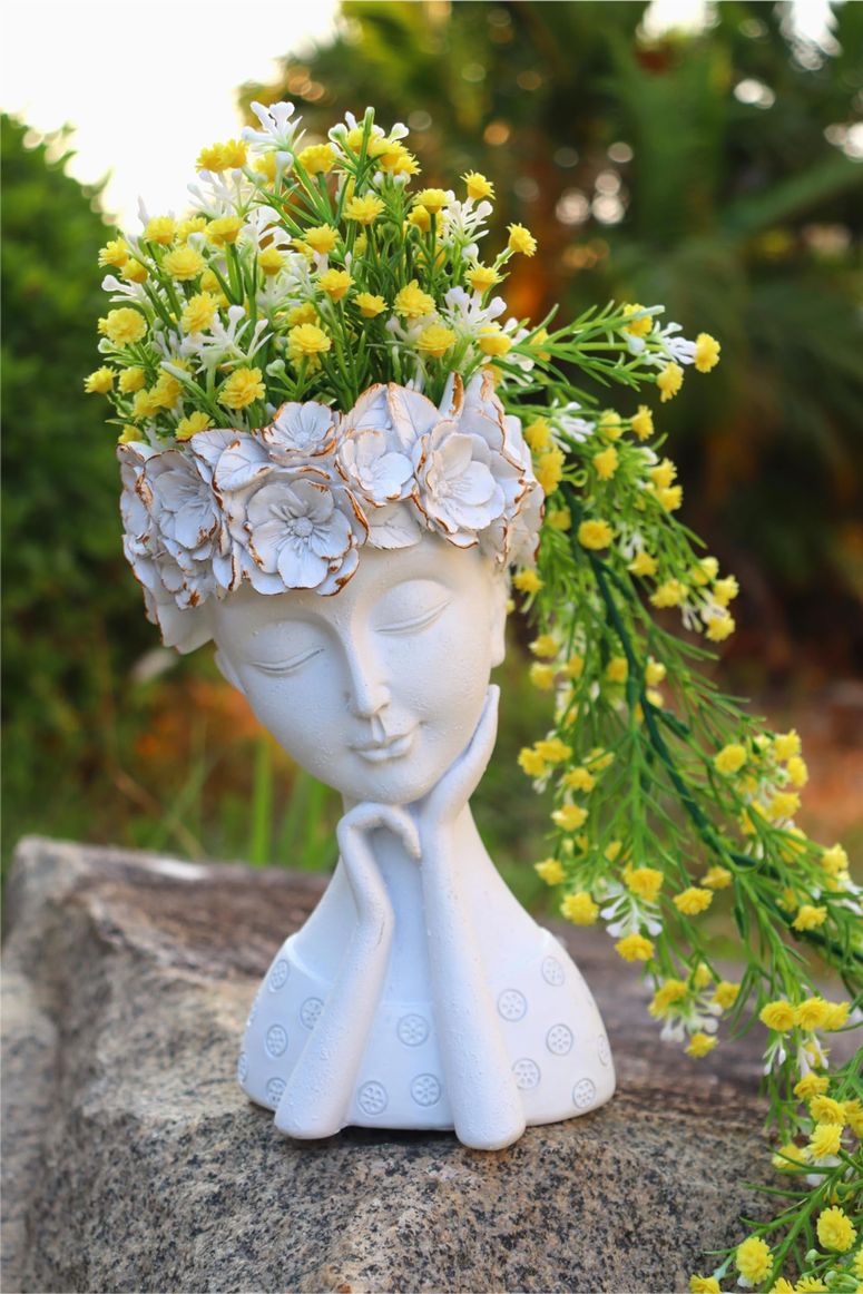 かわいい ユニーク 面白い 癒し プランター 植木鉢 鉢 ARTRHYT Face Planter Pots Head Planter, Cute Resin Succulent Planters, Unique Face Flower Head Planter for Indoor Outdoor Plants with Drainage Hole Gift for Female Plants Lovers 【並行輸入品】|MJ-MARKET
