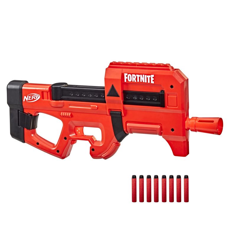 フォートナイト 人形 フィギュア おもちゃ Nerf Fortnite Compact SMG Motorized Blaster, Ultra Red Wrap Design, 8-Dart Internal Clip, 8 Elite Foam Darts, Electric Semi Auto Fortnite Toy Blaster 【並行輸入品】