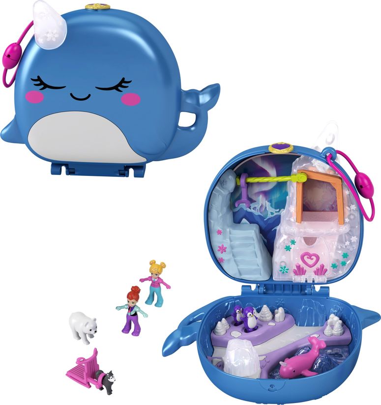 ポーリーポケット 人形 フィギュア おもちゃ Polly Pocket Playset, Travel Toy with 2 Micro Dolls & Pet Accessories, Freezin' Fun Narwhal Compact Playset 【並行輸入品】 18,825円