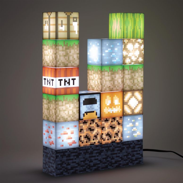 マイクラ おもちゃ クリーパー Paladone Minecraft Official Licensed Block Building Lamp 16 Customizable Light Up Blocks - Interactive Decoration, Toy, Nightlight for Kids, Gamer Room Decor, Gaming Gift for Boys and Girls 【並行輸入品】画像