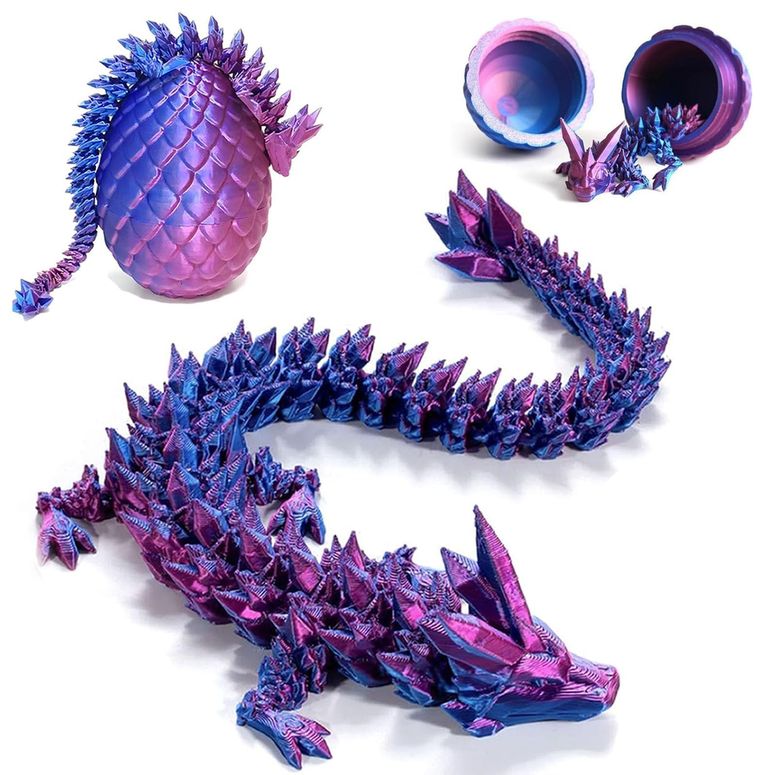 マイクラ おもちゃ ender dragon Zobetro 3D Printed Dragon Eggs with Dragon Inside, Articulated Crystal Dragon in Egg, Executive Dragon Fidget Desk Toys for Gifts, Home Office Decor (Purple) 【並行輸入品】｜MJ-MARKET 8,064円