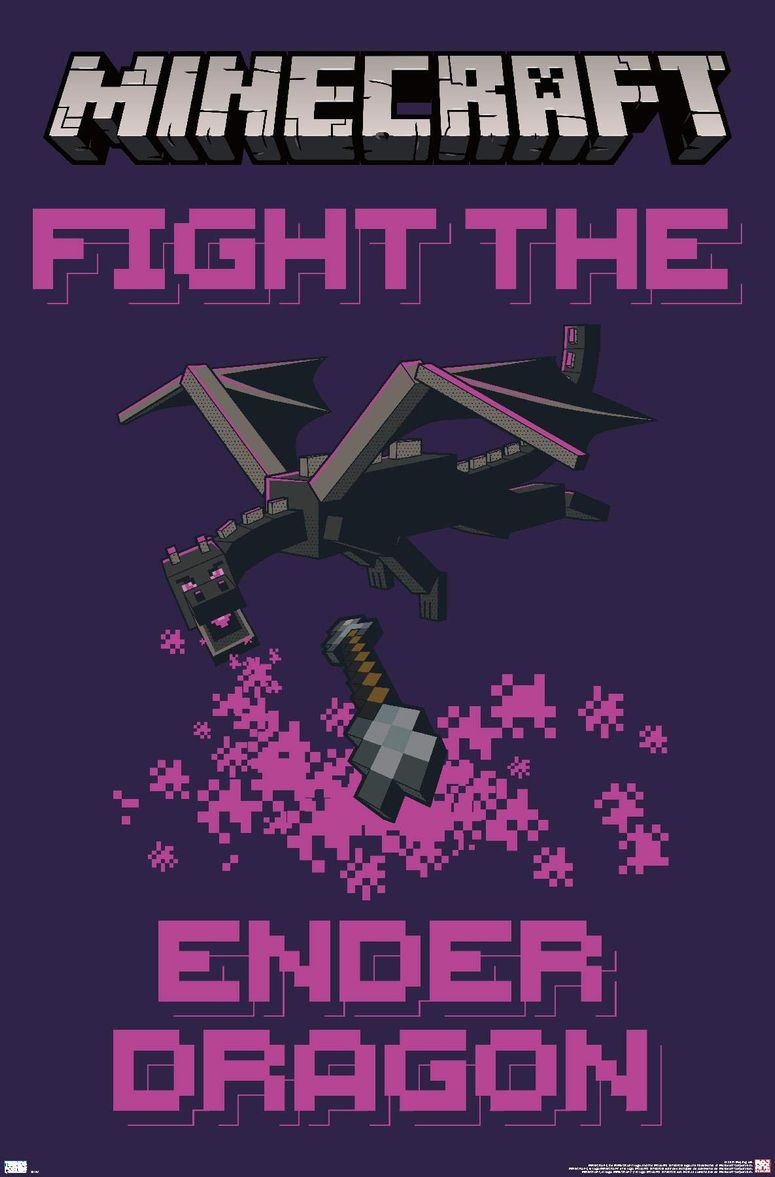 マイクラ おもちゃ ender dragon Trends International Minecraft-Fight The Ender Dragon Wall Poster, 22.375 in x 34 in, Premium Unframed Version 【並行輸入品】 9,800円