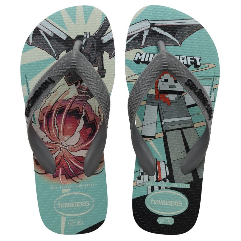 マイクラ おもちゃ ender dragon Havaianas Kids' Top Minecraft Flip Flops - Kids' Minecraft Heart of Ender Dragon Print Sandals - Blue, 13-14 Toddler 【並行輸入品】