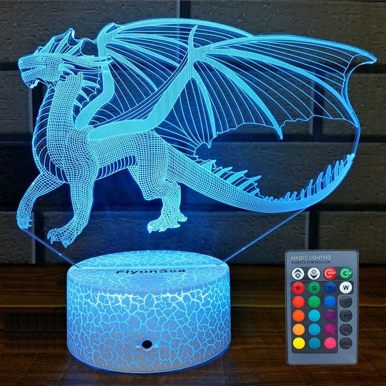マイクラ おもちゃ ender dragon FlyonSea Dragon Gifts Dragon Light 16 Color Changing Dimmable Kids Night Light with Touch and Remote Dragon Toys Light as Birthday Gifts for Boys Kids 【並行輸入品】
