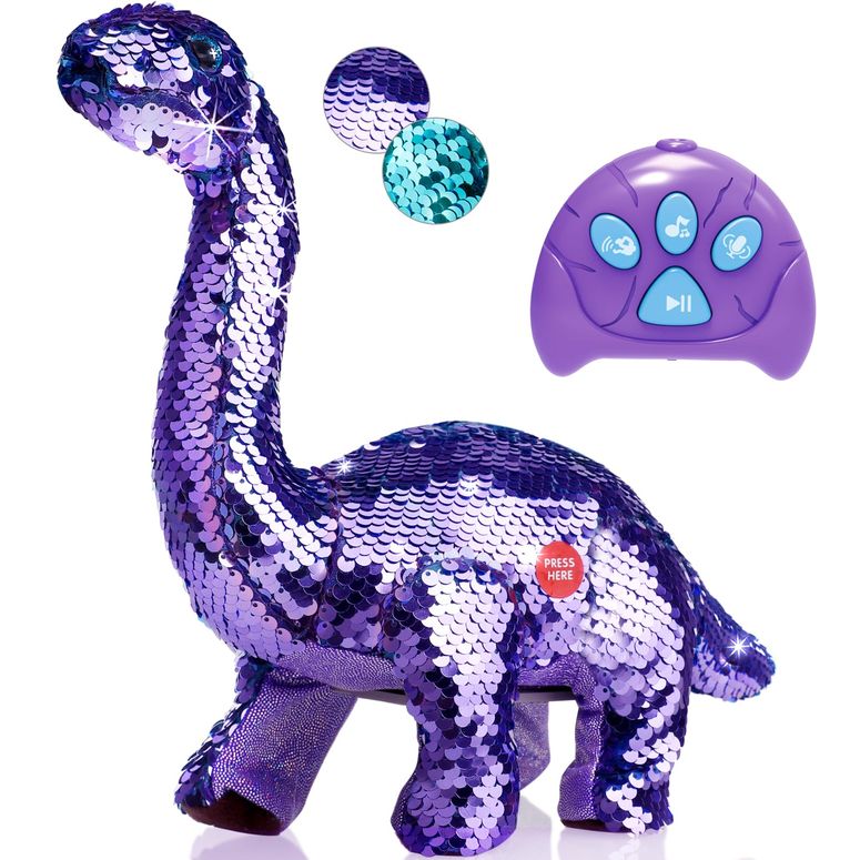 リモコン カー ギフト RC おもちゃ 車 Koonie Dinosaur Toys for Girls, 2 Year Old Girl Toys, Purple Dinosaur Remote Control Reversible Sequins Dinosaur Toy Can Repeat Walk Roar Sing, Christmas Birthday Surprise for 2-7 Years Old Kids 【並行輸入品】|MJ-MARKET