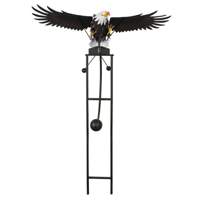 ガーデン インテリア 置物 ライト 噴水 Alpine Corporation NCY406 Metal Rocking Eagle Kinetic Stake, Multicolor 【並行輸入品】