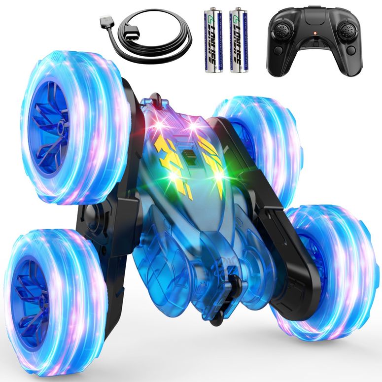 リモコン カー ギフト RC おもちゃ 恐竜 Remote Control Car,Rechargeable Fast Direct Charging RC Cars for Kids with Colorful Light,Double-Sided 360° Rotating RC Stunt Car 4WD RC Truck Car Toys for Ages 5-7 Gift for Boys Girls Ages 8- 【並行輸入品】|MJ-MARKET