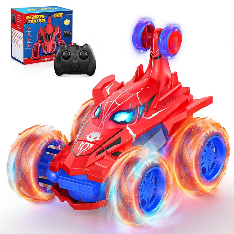 リモコン カー ギフト RC おもちゃ 恐竜 Doodays Remote Control Car RC Cars Toys,Cool Rechargeable Stunt RC Car with 360 Flips 4WD Wheel with Bright Light,Fun Outdoor Toys Gifts for Kids Birthday or Chritmas 4-6 6-8 8-12 Years Old 【並行輸入品】|MJ-MARKET