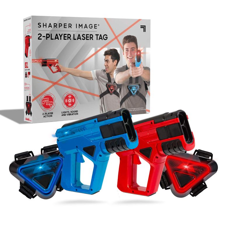 レーザータグ レーザー銃 おもちゃ フェイク Sharper Image Laser Tag Set, 2-Pack of Blaster Guns & Armor Vests, Safe for Kids & Adults, Indoor & Outdoor Battle Game, Multiplayer Team Mode, Fun Party Activity, Cool Electronic Toy Gift, 【並行輸入品】|MJ-MARKET