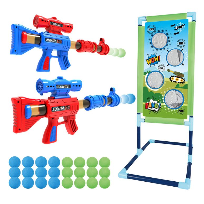 レーザータグ レーザー銃 おもちゃ フェイク SpringFlower Shooting Game Toy for 5 6 7 8 9 10+ Years Olds Boys,2pk Foam Ball Popper Air Toy Guns with Standing Shooting Target,24 Foam Balls, Ideal Gift 【並行輸入品】｜MJ-MARKET