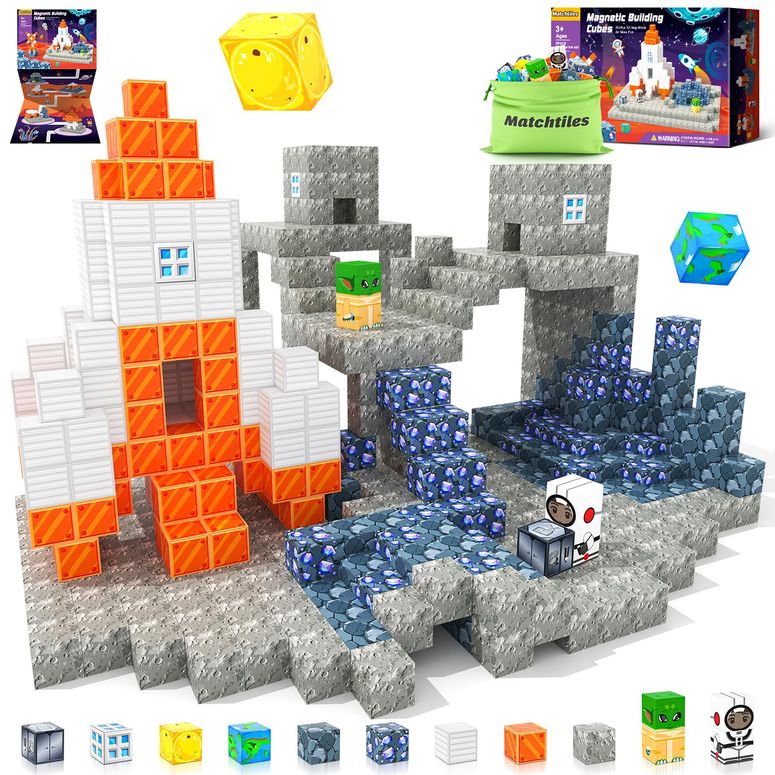 マインクラフト マイクラ Magnetic Blocks, Build Mine Magnet World Set, Magnetic Tiles Building Toys for Boys & Girls Age 3-5 5-7, STEM Montessori Sensory Toys for Toddlers Gifts for 3+ Years Old, Kids 3D Construction Toys 【並行輸入品】