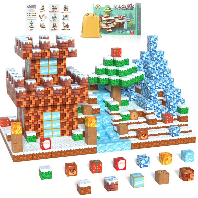 マインクラフト マイクラ Magnetic Blocks Kids Toys for Boys and Girls 3-5 5-7 Year Old, STEM Magnet Building Cubes for Toddler, Sensory Montessori Educational Toy for Children Development and Creativity 【並行輸入品】