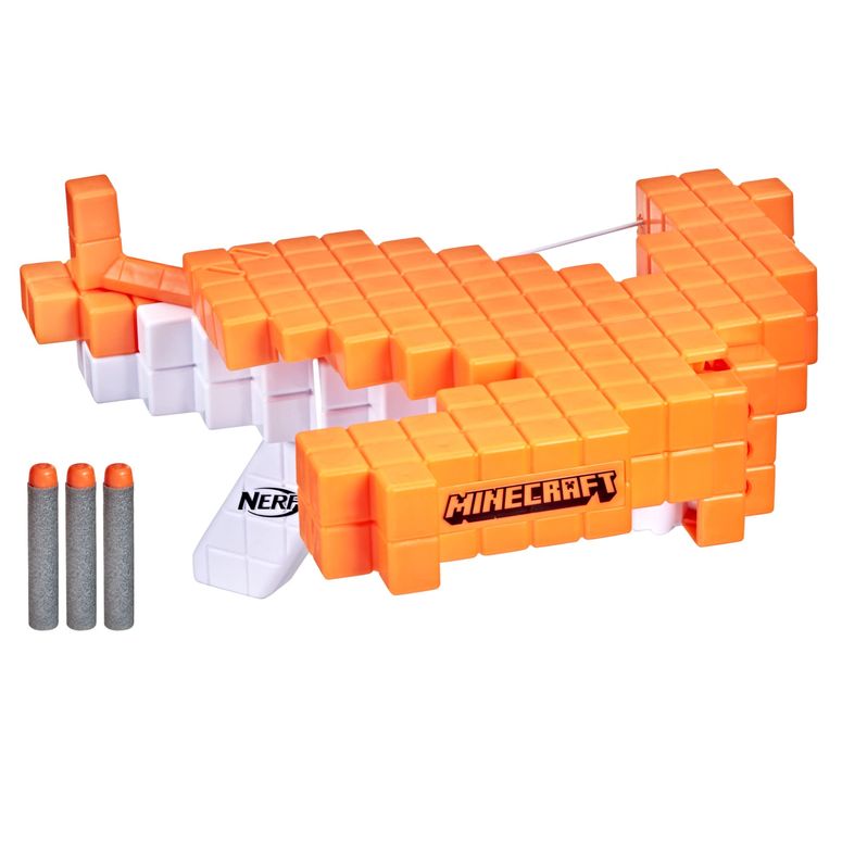 マイクラ おもちゃ クリーパー Nerf Minecraft Pillager's Crossbow, Dart-Blasting Crossbow, Includes 3 Elite Darts, Real Crossbow Action, Pull-Back Priming Handle 【並行輸入品】