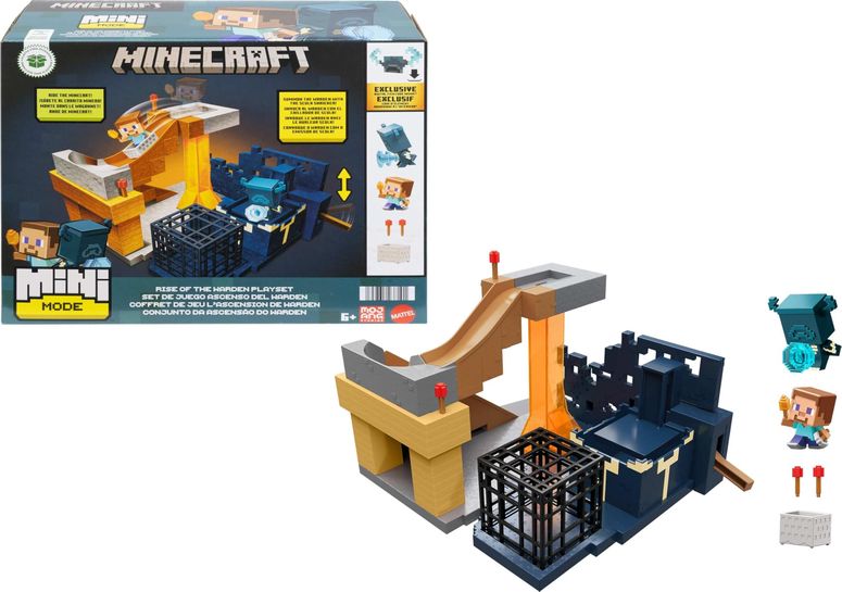 マイクラ おもちゃ クリーパー Mattel Minecraft Mini Mode Playset, Rise of the Warden Set with 2 Minis including Steve & Warden Figures & DLC Code 【並行輸入品】