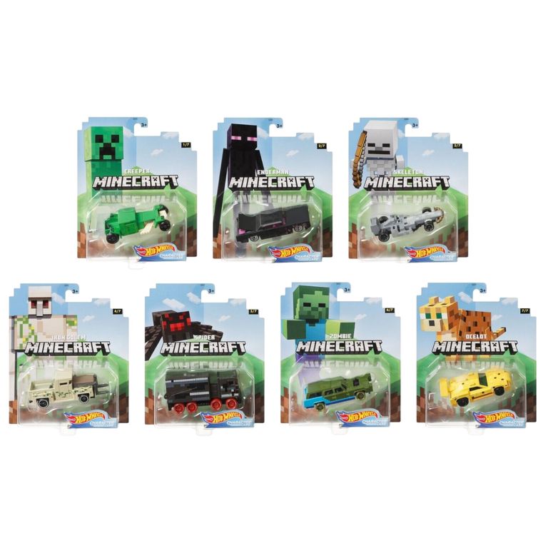 マイクラ おもちゃ クリーパー Hot Wheels 2020 1:64 Gaming Characters Cars Minecraft Complete Set of 7 【並行輸入品】
