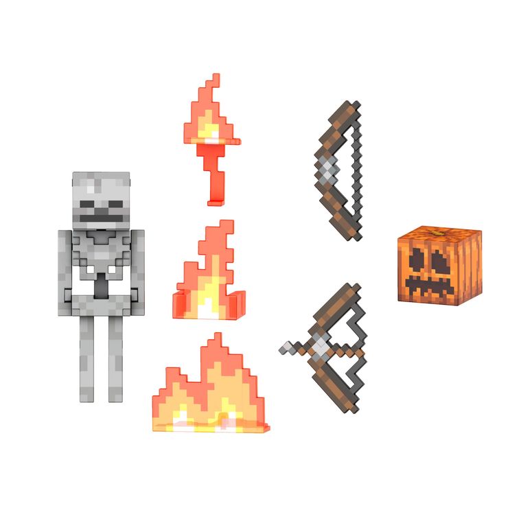 マイクラ おもちゃ クリーパー Mattel Minecraft Diamond Level Skeleton Action Figure with 6 Accessories, 5.5-in Collector Scale & Pixelated Design 【並行輸入品】