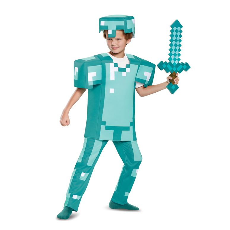 マイクラ おもちゃ クリーパー Disguise Minecraft Armor Deluxe Costume and Minecraft Sword Bundle, Child Size M (7-8) 【並行輸入品】