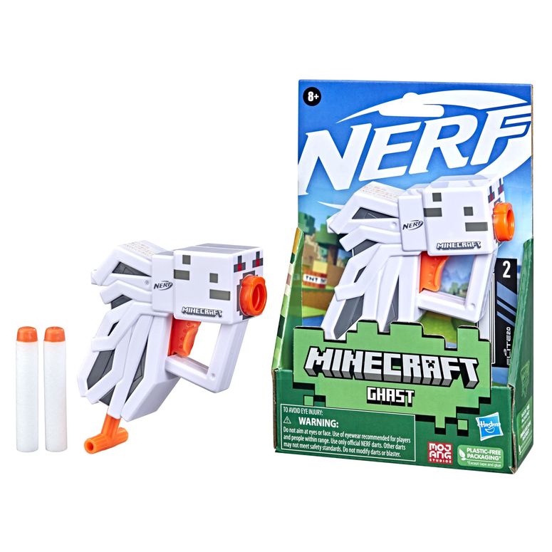 マイクラ おもちゃ ender dragon Nerf MicroShots Minecraft Ghast Mini Blaster, Includes 2 Official Elite Darts, Christmas Stocking Stuffers, Minecraft Ghast Mob Design 【並行輸入品】