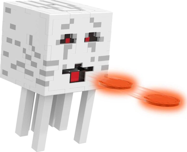 マイクラ おもちゃ ender dragon Mattel Minecraft Toys | Fireball Ghast Figure with 10 Shooting Discs | Video-Game Collectible | Gifts for Kids and Fans 【並行輸入品】