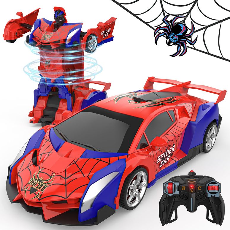 遠隔操作 鉄道車両 差し上げ物 RC 遊び道具 車 BLUEJAY Transform Rc Cars for Boys 4-7 8-12, 2.4Ghz Remote Control Car 1:18 Scale Transforming Robot, One-Button Deformation 360° Rotation Car Toy Gifts for Boys 3-5 【並行輸入品】