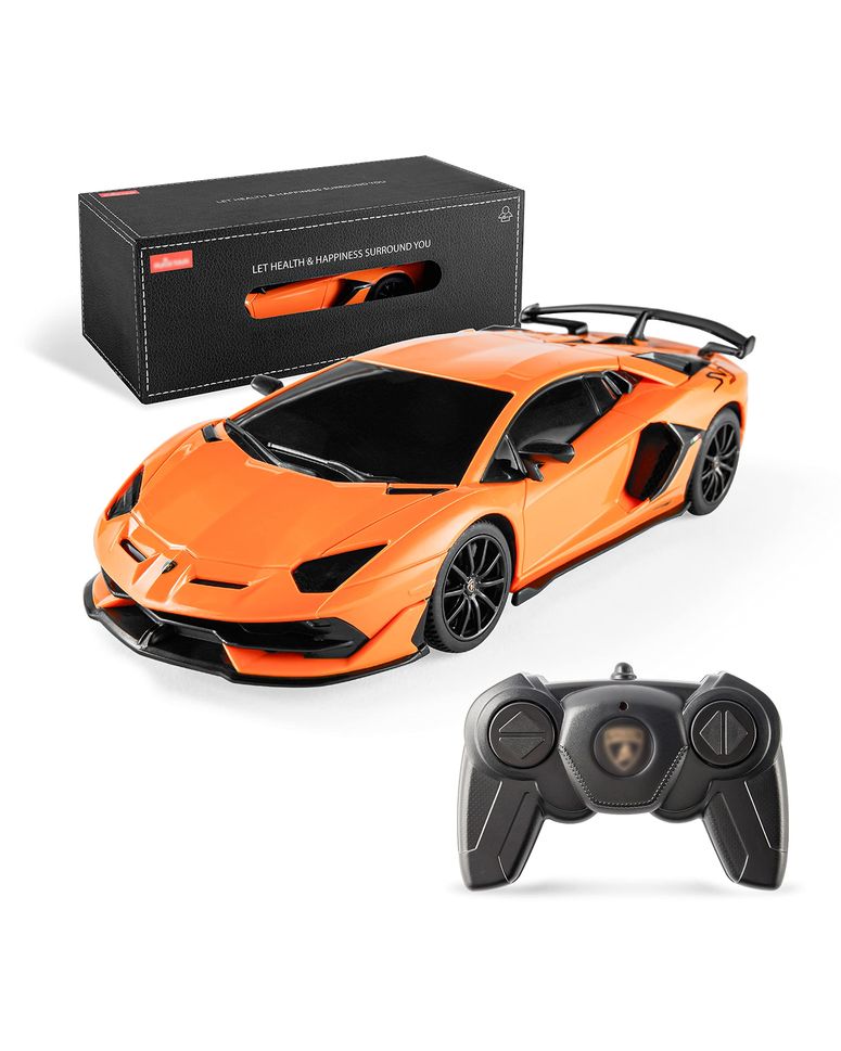 遠隔操作 鉄道車両 差し上げ物 RC 遊び道具 車 BEZGAR Remote Control Car Licensed RC Car, 1:24 Lambo Toy Car for Kids, Lambo Aventador SVJ Remote Control Model Car Electric Sport Racing Hobby Car for 3 4 5 Year Old Boy Birthday Gift (Orange) 【並行輸入品】