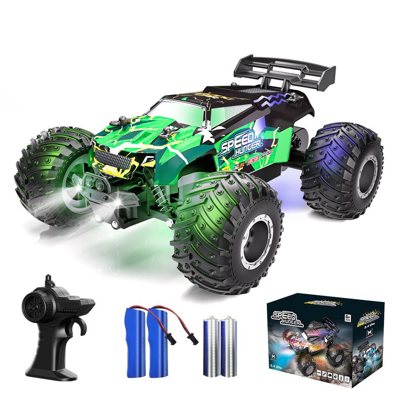 遠隔操作 鉄道車両 差し上げ物 RC 遊び道具 車 Vensico Remote Control Car RC Cars All Terrain Monster Truck, Outdoor 2WD Off Road Hobby RC Truck with 2 Rechargeable Batteries and Colorful Light, 20Km/h Fast RC Car Toys Gift for Kids Boys 【並行輸入品】
