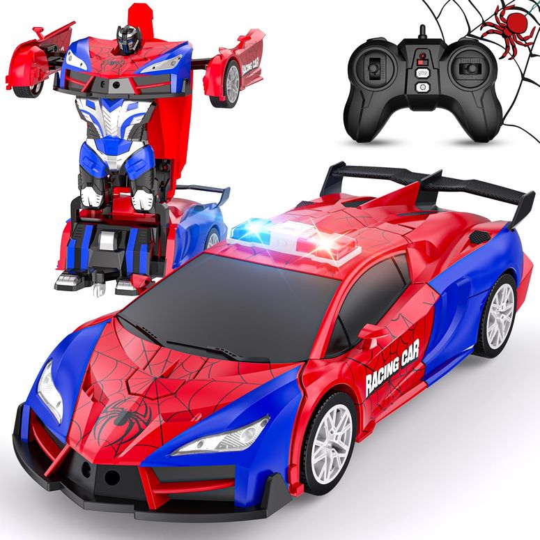 遠隔操作 鉄道車両 差し上げ物 RC 遊び道具 車 CEGOUFUN Remote Control Car for Kids, Rc Cars for Boys Age 8-12, One Button Transformation to Robot with Flashing Light 2.4Ghz Transforming Robot Car 1:18 Scale for Kids with 360 Degree Rotation 【並行輸入品】