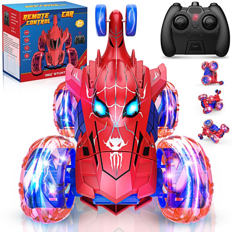 遠隔操作 鉄道車両 差し上げ物 RC 遊び道具 車 Spider Remote Control Car RC Car Toys for Boys 3 4 5 6 7 8 9 10 Year Old,360° Fast Stunt RC Cars with 4WD Wheel Lights,Fun Spider Toys Birthday Gifts Chritmas Stuffer for Kids Boys Age 3-5 4-6 5 【並行輸入品】