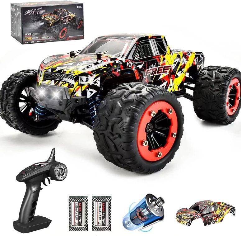 遠隔操作 鉄道車両 差し上げ物 RC 遊び道具 車 WIAORCHI 1:18 Scale 40+粁/h High Speed Remote Control Car, 4x4 Waterproof Off Road RC Cars, Fast 2.4GHz All Terrain Toy Trucks Gifts for Boys and Adults, 2 Batteries for 40mins Fun 【並行輸入品】