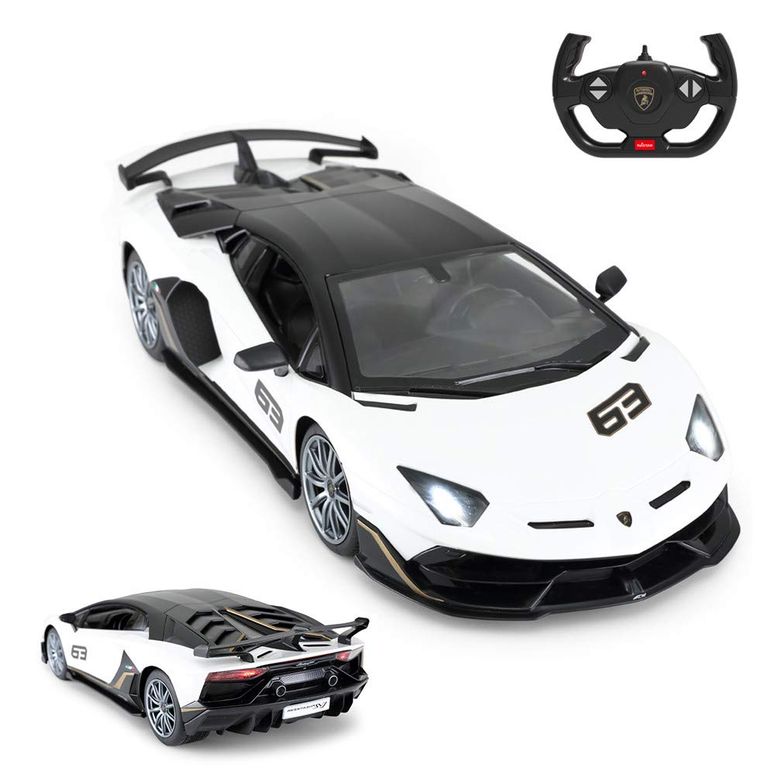 遠隔操作 鉄道車両 差し上げ物 RC 手あそび 車 RASTAR Toy Lamborghini Car 1:14 Lamborghini Aventador SVJ Remote Control Model Car, Super RC Sport Racing Car for Kids Boys Gifts, 2.4GHz / White 【並行輸入品】