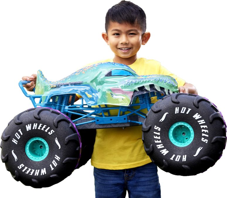 遠隔操作 鉄道車両 差し上げ物 RC 遊び道具 車 Hot Wheels Monster Trucks RC Toy, Large Remote-Control 1:6th Scale Mega-Wrex, All-Terrain Tires, 2フィート+ Long 【並行輸入品】