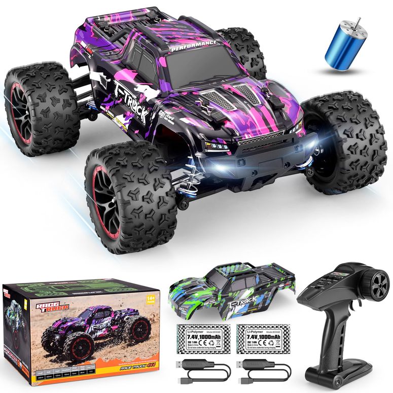 遠隔操作 鉄道車両 差し上げ物 RC 手あそび 車 HAIBOXING 1/18 Scale Brushless Fast RC Cars 18859A, 4WD Off-Road Remote Control Trucks 48 KM/H Speed for Adults and Kids Boys, All Terrain Truck Toys Gifts with Extra Shell and Battery 40+ 時間 Pl 【並行輸入品】