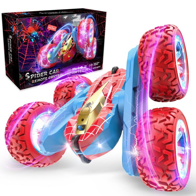 リモコン カー ギフト RC おもちゃ 車 VRG Spider Remote Control Car, RC Cars for 3 4 5 6 7 Year Old Boys, 360 Flip 4WD RC Stunt Cars with Cool Light Rechargeable Toys for Boys Ages 4-6 5-7 8-13 Birthday Xmas Gifts 【並行輸入品】