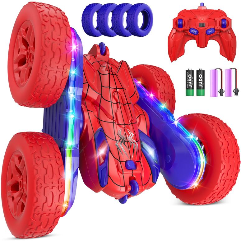 リモコン カー ギフト RC おもちゃ 車 Jimdella Spider Remote Control Car,RC Cars with Sides Light Strip and Headlights,Double Sided 360 Flips Rotating RC Stunt Car,2.4Ghz All Terrain Toys for Ages 5-7 Kids Toy for Boys Girls Birthday 【並行輸入品】
