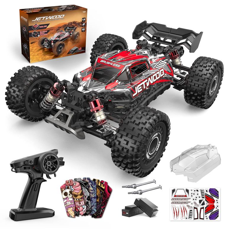 遠隔操作 鉄道車両 差し上げ物 RC 手あそび 車 Jetwood 1/16 Fast Brushless RC Cars for Adults, Max 42 mph High Speed Remote Control Car for Boys, Electric All Terrain RTR RC Buggy, Hobby Grade RC Truck, JC16EP with 2 Lipo 【並行輸入品】
