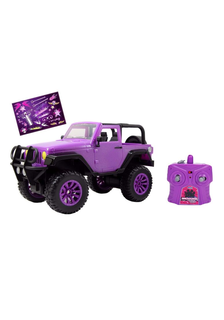 遠隔操作 鉄道車両 差し上げ物 RC 手あそび 車 Jada Toys GIRLMAZING Jeep R/C Vehicle (1:16 Scale), Purple 【並行輸入品】