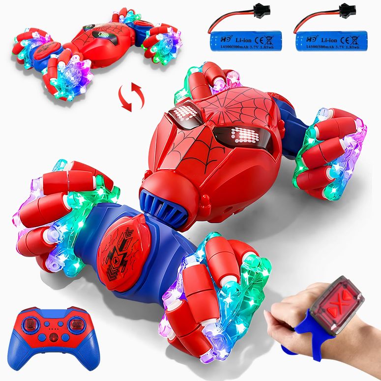 遠隔操作 鉄道車両 差し上げ物 RC 手あそび 車 S-pider Rc Gesture Sensing Stunt Car Toys for Boys 4-14 Years Old, Drift Hand Control Remote Control Cars with Light \u0026 Music, 360°Rotation Double Side Cars Birthday Gifts for Kids Age 5 6 7 8 9  【並行輸入品】