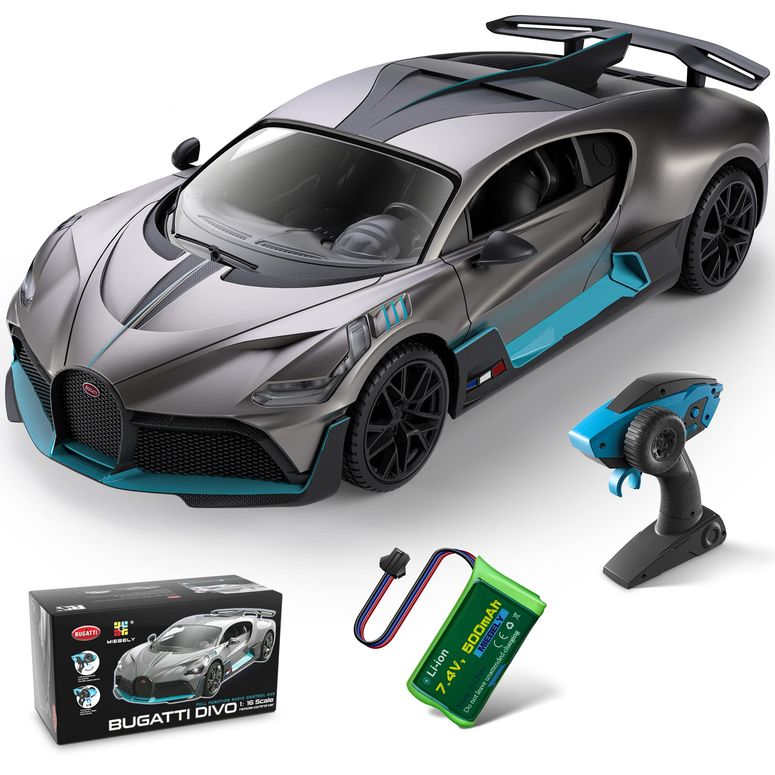 遠隔操作 鉄道車両 差し上げ物 RC 手あそび 車 MIEBELY Remote Control Car, Bugatti Divo 1/16 Scale Rc Cars 12Km/h, 2.4Ghz Licensed Model Car 7.4V 500mAh Toy Car Headlight for Adults Boys Girls Age 6-12 Years Birthday Ideas Gift 【並行輸入品】