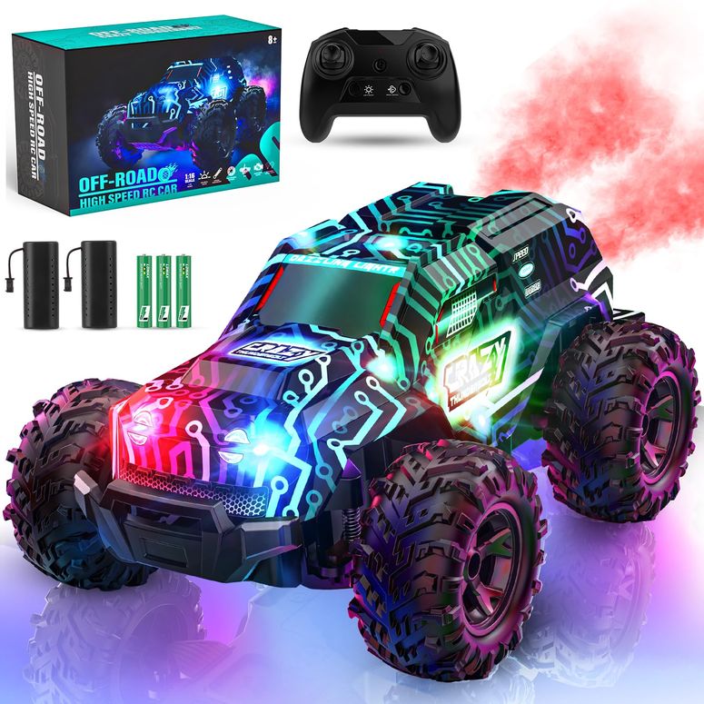 遠隔操作 鉄道車両 差し上げ物 RC 遊び道具 車 BLUEJAY Remote-Control-Car, 2.4GHz High Speed Rc Cars Truck, Offroad Monster Hobby Racing Car with LED Colorful Bodylight and Rechargeable Battery, Car Toy Gifts 3 4 5 6 7 8 Year Old Boys Girls K 【並行輸入品】